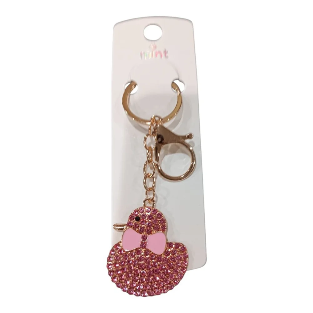 Duck your Favorite Easter Bunny! Cute Pink Ducky Keychain Purse Backpack Charm!